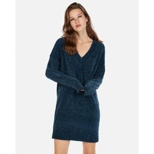 V-Neck Shift Sweater Dress